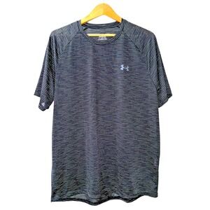 Under Armour MENS LARGE PRE-OWNED The Tech Tee Short Sleeve Shirt T-Shirt BLACK‎